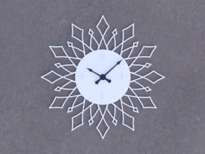 Sunburst Clock - Tasha in White Natural Versatile Plastic
