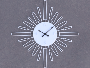 Sunburst Clock - Velma in White Natural Versatile Plastic