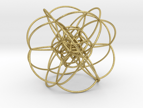 Rectified 24-Cell, Stereographic Projection in Natural Brass