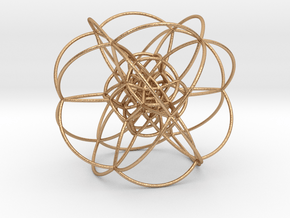 Rectified 24-Cell, Stereographic Projection in Natural Bronze