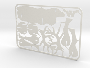 Reindeer card in White Natural Versatile Plastic
