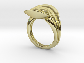 Masalla Curved Ring in 18k Gold Plated Brass: 6.25 / 52.125