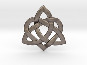 Hearty Knotty Pendant in Polished Bronzed-Silver Steel