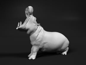 Hippopotamus 1:9 Fighting Males split part 1/2 in White Natural Versatile Plastic