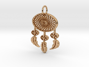 Dreamcatcher Pendant in Polished Bronze: Medium