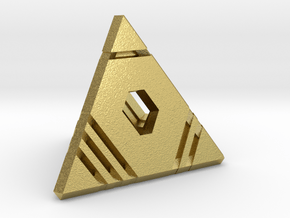 D4 - Stripes: 4-sided die in Natural Brass