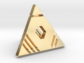 D4 - Stripes: 4-sided die in 14K Yellow Gold