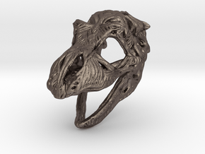 TRexSkull Pendant in Polished Bronzed-Silver Steel