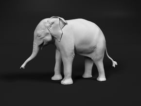 Indian Elephant 1:32 Standing Female Calf in White Natural Versatile Plastic