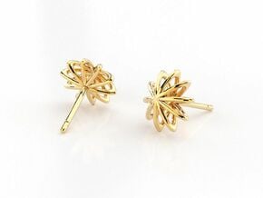 Sea Urchin Earrings 10 mm in 18k Gold Plated Brass