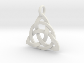 Circle Knotty Pendant in White Natural Versatile Plastic