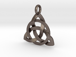 Circle Knotty Pendant in Polished Bronzed-Silver Steel