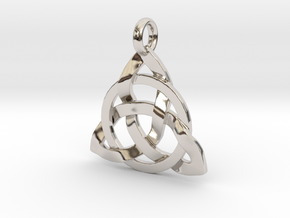 Circle Knotty Pendant in Rhodium Plated Brass
