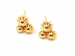 Sea Urching Earrings Triple Small in 18k Gold Plated Brass