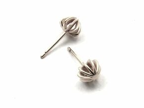 Sea Urchin Earrings small in Polished Silver