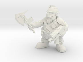 Space Dwarf Sarge in White Natural Versatile Plastic