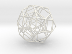 Rectified 24-cell, orthographic projection  in White Natural Versatile Plastic