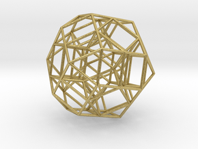 Rectified 24-cell, orthographic projection  in Natural Brass