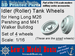 M26 Pershing (Heng Long) Idler-wheels in White Natural Versatile Plastic: 1:16