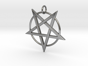 last pentagram2 in Polished Silver
