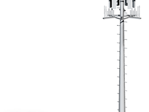 Cell Tower 80ft  HO 87:1 Scale in Tan Fine Detail Plastic