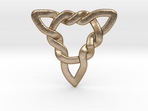 Triangle Knotty Pendant in Polished Gold Steel