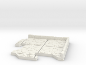 Small Corner Dungeon Tile in White Natural Versatile Plastic