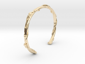 Ivy Wrapped Bamboo Cuff Bracelet in 14K Yellow Gold: Extra Small