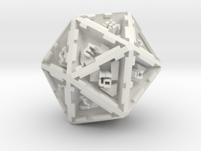 Cubic Dice (D6/D20) in White Natural Versatile Plastic: d20