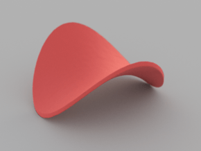 Pringle / Saddle Surface on Circular Domain in Red Processed Versatile Plastic