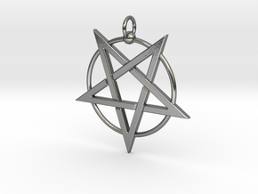 last pentagram3updatedver2 in Polished Silver