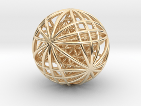 Tantric Star of Awesomeness Sphere (no bale) 2.5"  in 14K Yellow Gold