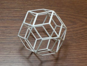 Rhombic Triacontahedron in White Natural Versatile Plastic