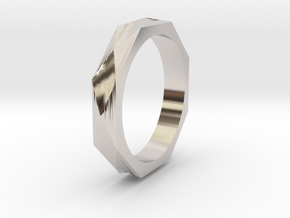 Facet 13.21mm in Rhodium Plated Brass