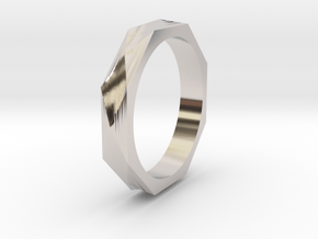 Facet 14.36mm in Rhodium Plated Brass