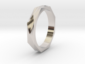 Facet 15.70mm in Rhodium Plated Brass