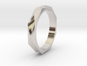 Facet 16.30mm in Rhodium Plated Brass