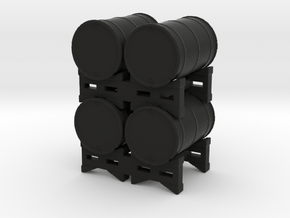 4-55 gal Drums Stack O-scale in Black Premium Versatile Plastic