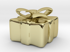 Gift Box Pendant in 18K Yellow Gold