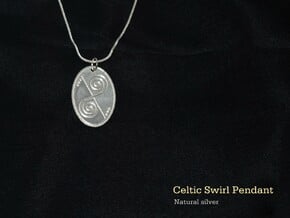 Celtic Swirl Pendant in Natural Silver