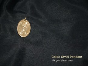 Celtic Swirl Pendant (reinforced) in 18k Gold Plated Brass