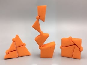 Hinged Triangle-Square in Orange Processed Versatile Plastic