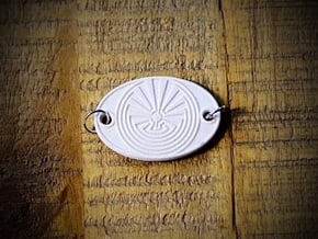 Radial Labyrinth Aromatherapy Convertible Pendant in Natural Sandstone