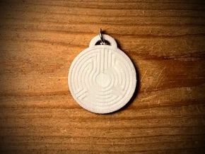7 Circuit Labyrinth Aromatherapy Pendant in Natural Sandstone