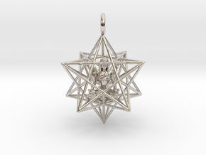 Angelstar Stellated Dodecahedron 30mm in Rhodium Plated Brass