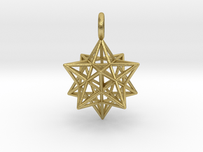 Stellated Dodecahedron 23mm in Natural Brass