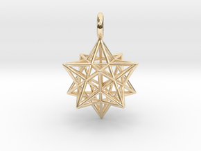 Stellated Dodecahedron 23mm in 14k Gold Plated Brass
