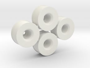 Mini-z Rear Wheelset 21mm +3.5mm, 2 pairs in White Natural Versatile Plastic