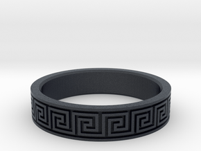 Greek Fieze Pattern Ring 19mm in Black PA12