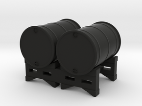 55 gal 2 Drum Stack O scale in Black Premium Versatile Plastic